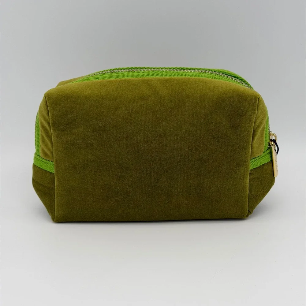 Sixton London Makeup Cosmetic Bag Green Velvet w/ Star Pin
